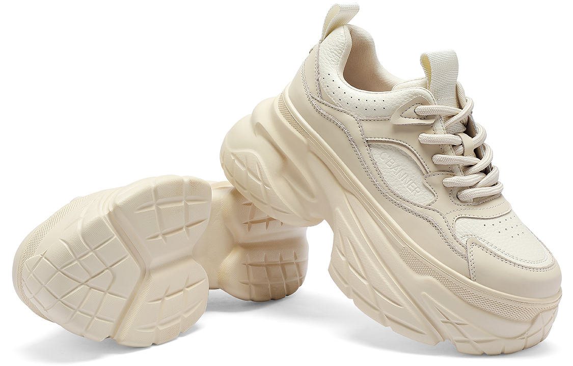 (W) C°BANNER Leather 'Milk Tea Trendy Casual Low-Top Dad Shoe' 圖 5