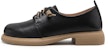 (Women) C°BANNER Leather Casual Round-Toe Mid-Low Heel 'Black' A23190221B01