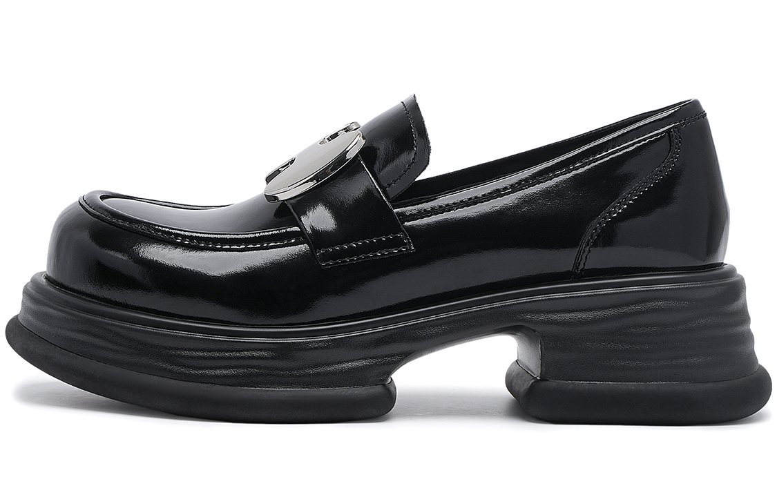 (W) C°BANNER Leather Casual Sneaker 'Black Fashion'