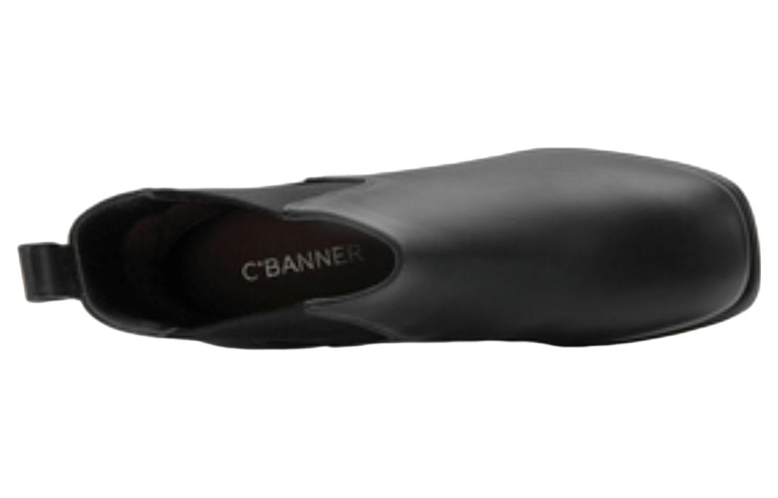 (W) C°BANNER Leather Chunky Heel Chelsea Boots 'Black' 圖 3