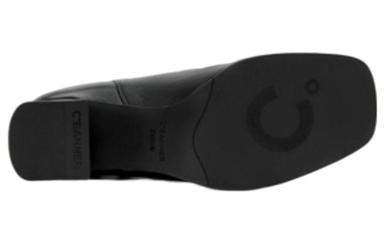 (W) C°BANNER Leather Chunky Heel Chelsea Boots 'Black' 圖 5