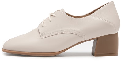 (Women) C°BANNER Leather Chunky Heel Slip-On 'Beige Workwear' A23101801A04 (Women) C°BANNER Leather Chunky Heel Slip-On 'Beige Workwear' A23101801A04