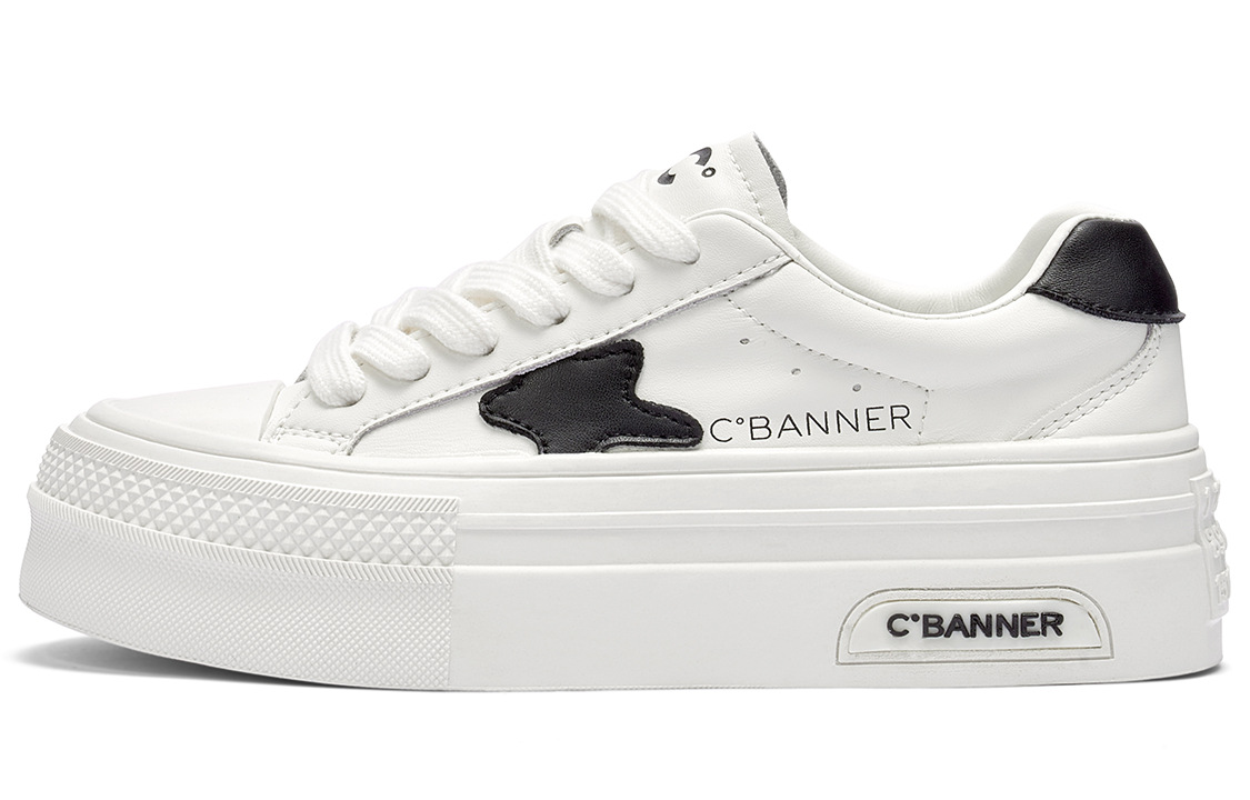 (W) C°BANNER Leather Chunky Sole Low-Top Sneakers 'White Contrast'