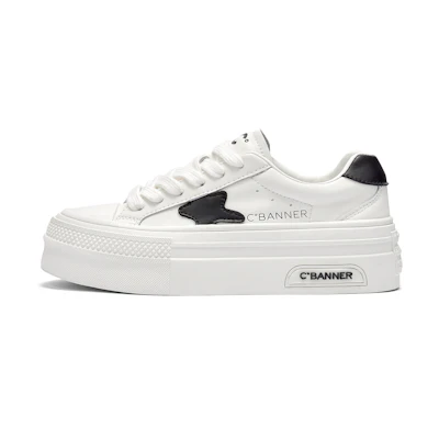(W) C°BANNER Leather Chunky Sole Low-Top Sneakers 'White Contrast'