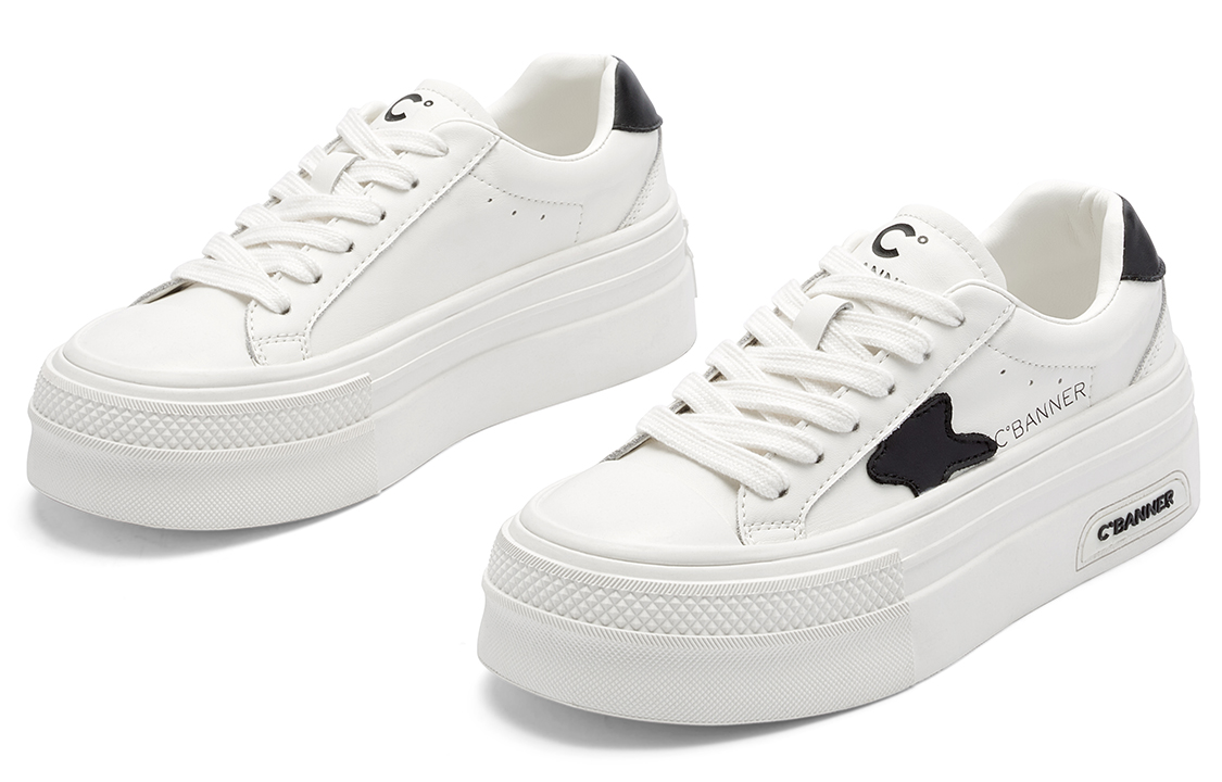 (W) C°BANNER Leather Chunky Sole Low-Top Sneakers 'White Contrast' 圖 3