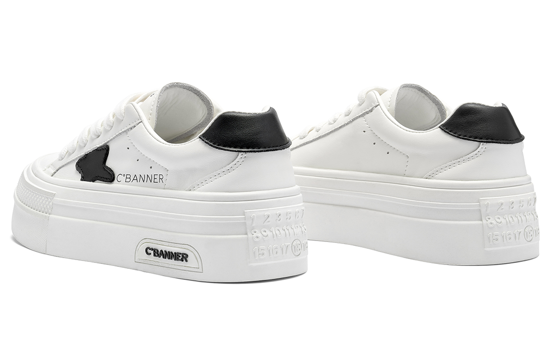 (W) C°BANNER Leather Chunky Sole Low-Top Sneakers 'White Contrast' 圖 4