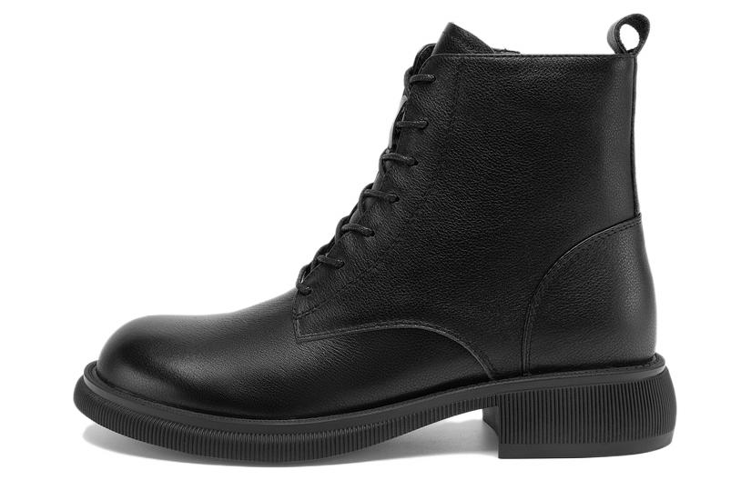 (Women) C°BANNER Leather Classic Lace-Up Ankle Boots 'Black' A22509816B01