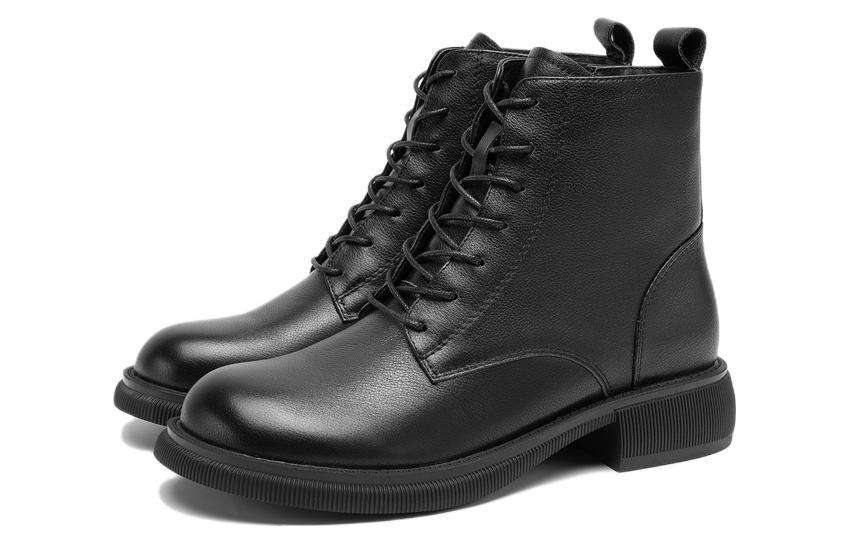 Shop (W) But C°BANNER Kasut Kulit Lace-Up Klasik Buku Lali 'Hitam' A22509816B01