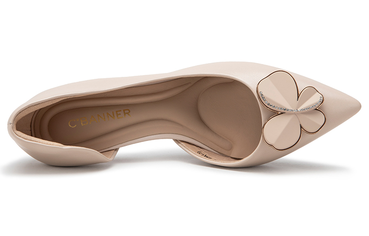 (W) C°BANNER Leather Clover Fashion Stiletto Heels 'Pink' 圖 5