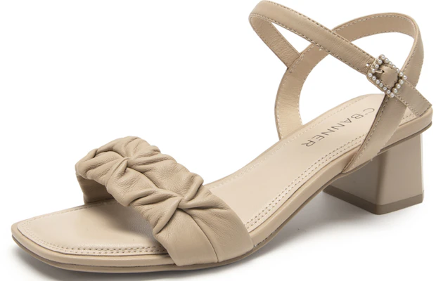 (Women) C°BANNER Leather Fashion Chunky Heel 'Slingback Sandal' A23330711 1