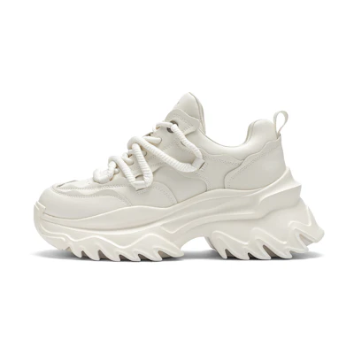 (W) C°BANNER Leather Fashion Versatile Cool Low-Top 'Beige'
