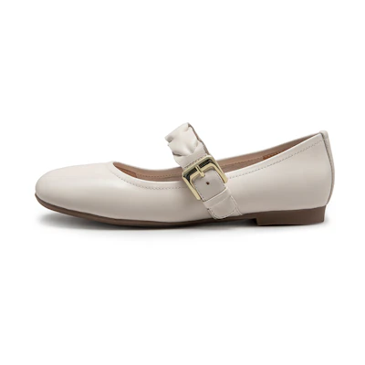 (W) C°BANNER Leather Flat 'French Fashion White'