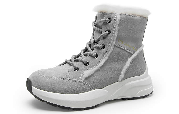 Lookbook (W) C°배너 가죽 털부츠 (그레이) A22700628C09