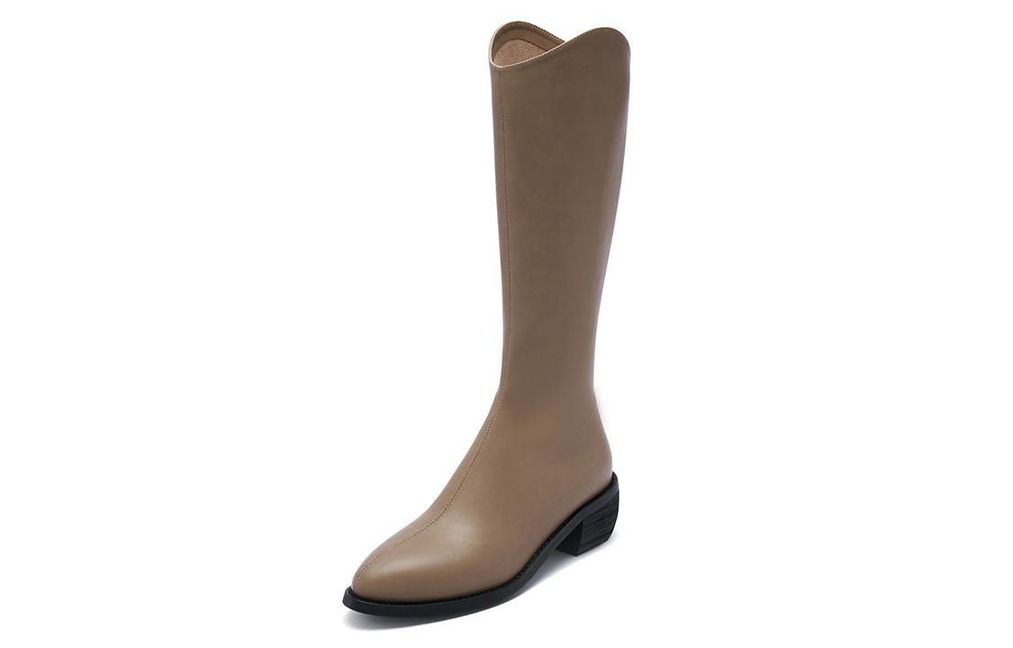 (Women) C°BANNER Leather High-Top Boots 'Milk Tea' Q7224267M87