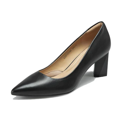 (W) C°BANNER Leather High Heels 6.5cm 'Elegant Chunky'