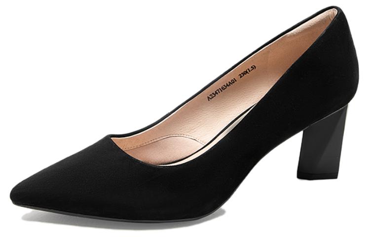 (W) C°BANNER Leather High Heels 6.5cm 'Elegant Chunky' 圖 7