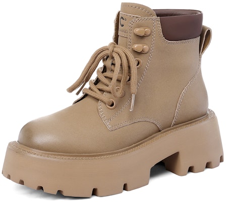 (W) C°BANNER 时尚舒适潮流短款棕色皮革马丁靴 QL333140X02 Order (W) C°BANNER 时尚舒适潮流短款棕色皮革马丁靴 QL333140X02