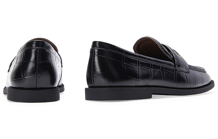 (W) C°BANNER Leather Loafers 'Black' 圖 5