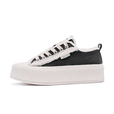 (W) C°BANNER Leather Low 'Black Velvet Fashion'
