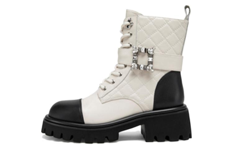 (W) C°BANNER Leather Martin Boots 'Shimmering Beige'