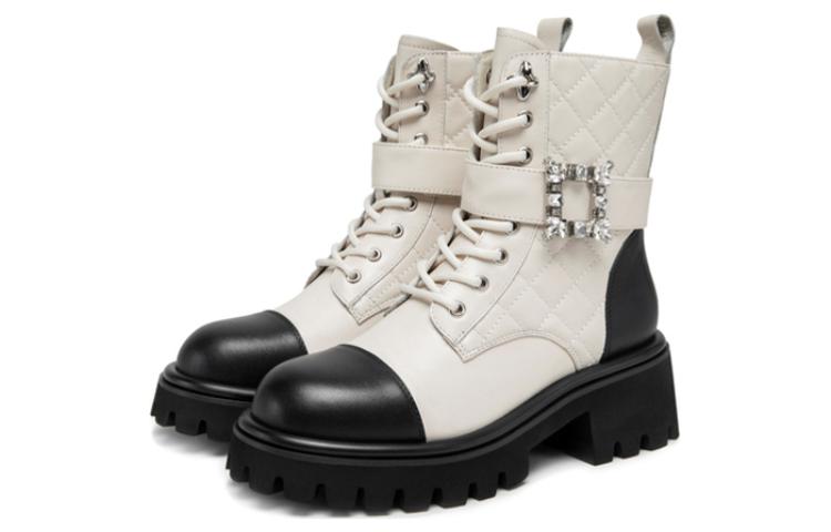 (W) C°BANNER Leather Martin Boots 'Shimmering Beige' 圖 2