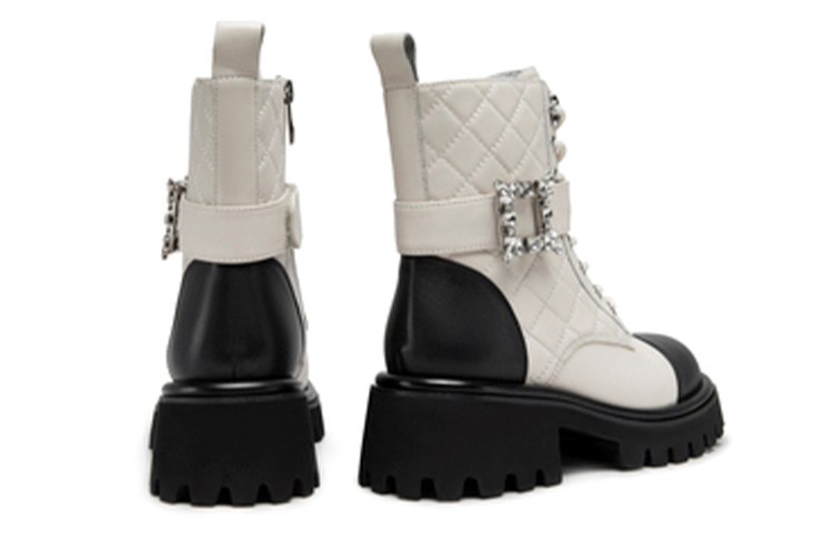 (W) C°BANNER Leather Martin Boots 'Shimmering Beige' 圖 3