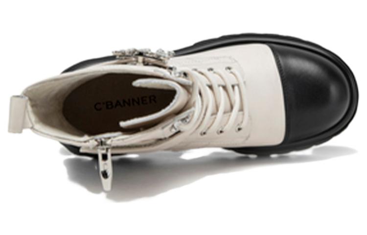 (W) C°BANNER Leather Martin Boots 'Shimmering Beige' 圖 4