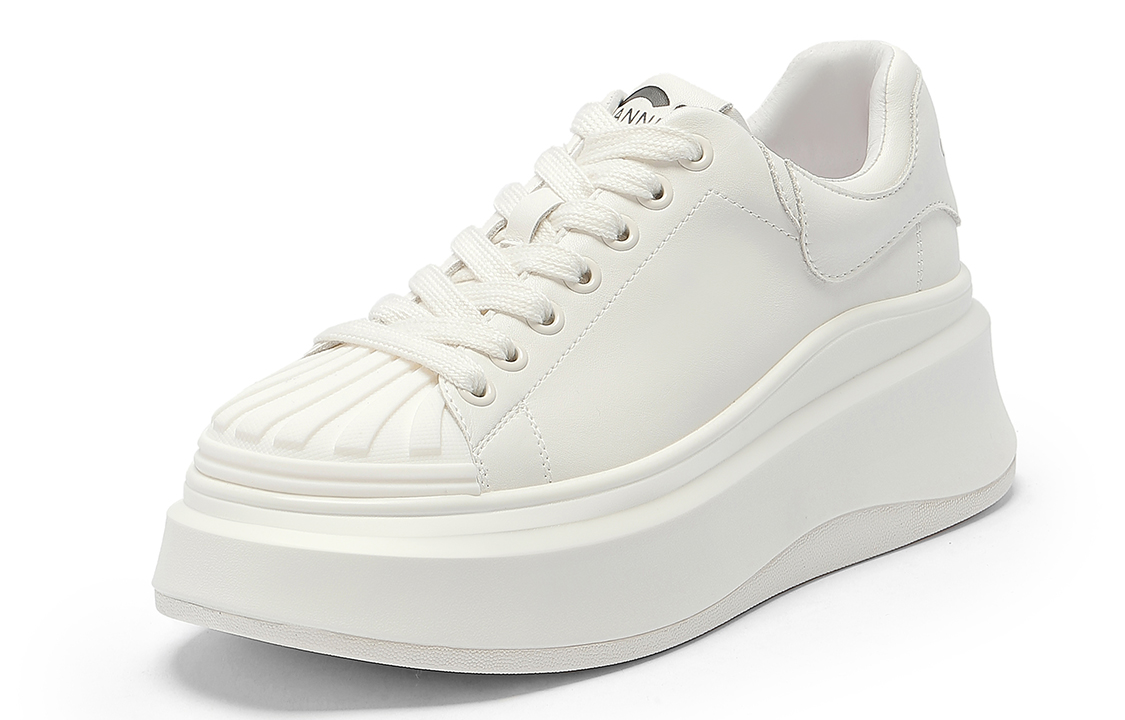 (W) C°BANNER Leather Patchwork Chunky Sole Low-Top 'Cream White' 圖 2