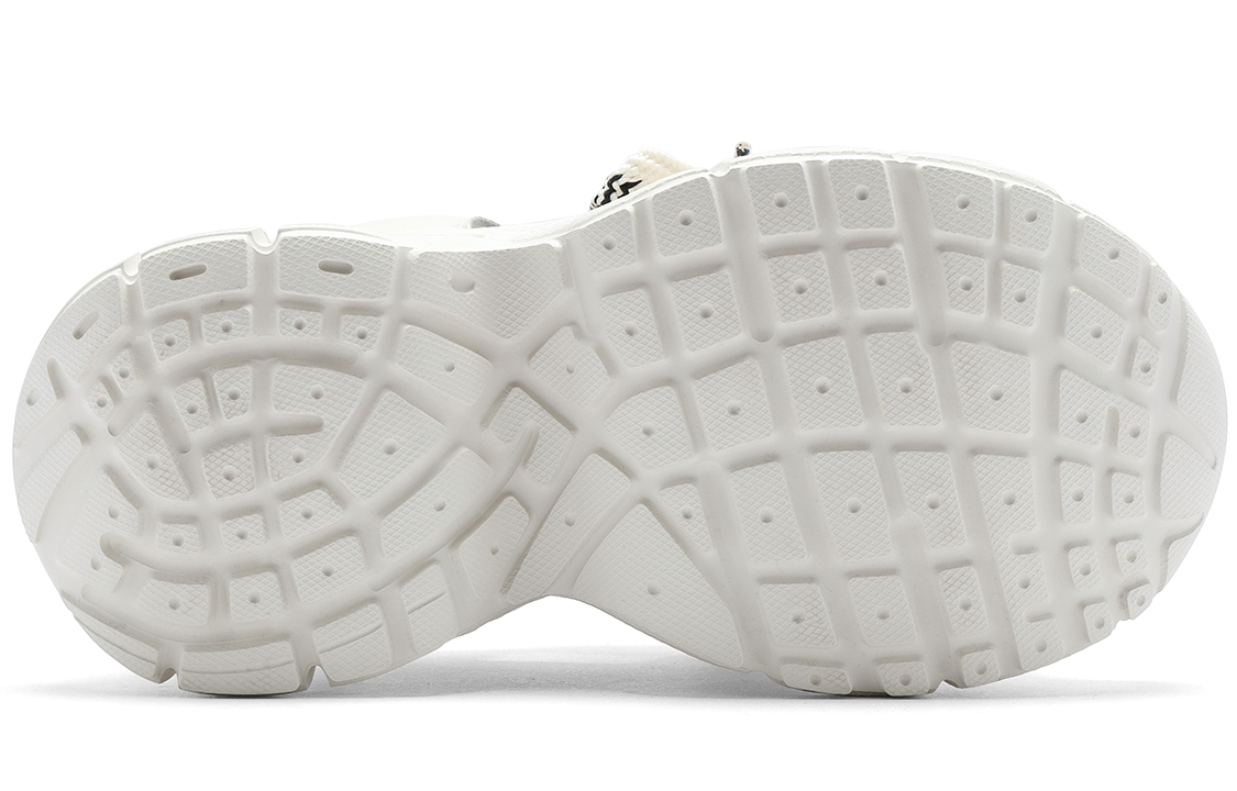 (W) C°BANNER Leather Patchwork Cutout Mesh Platform Sandals 'Beige' 圖 5