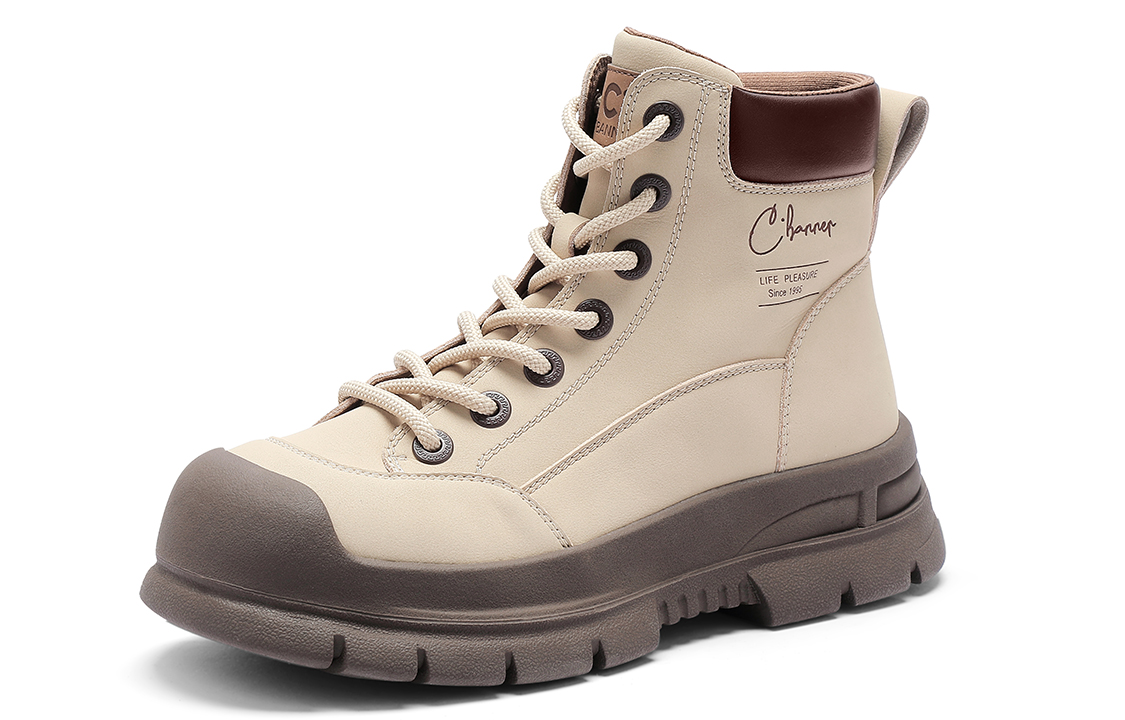 (W) C°BANNER Leather Patchwork Martin Boots 'Apricot' 圖 2