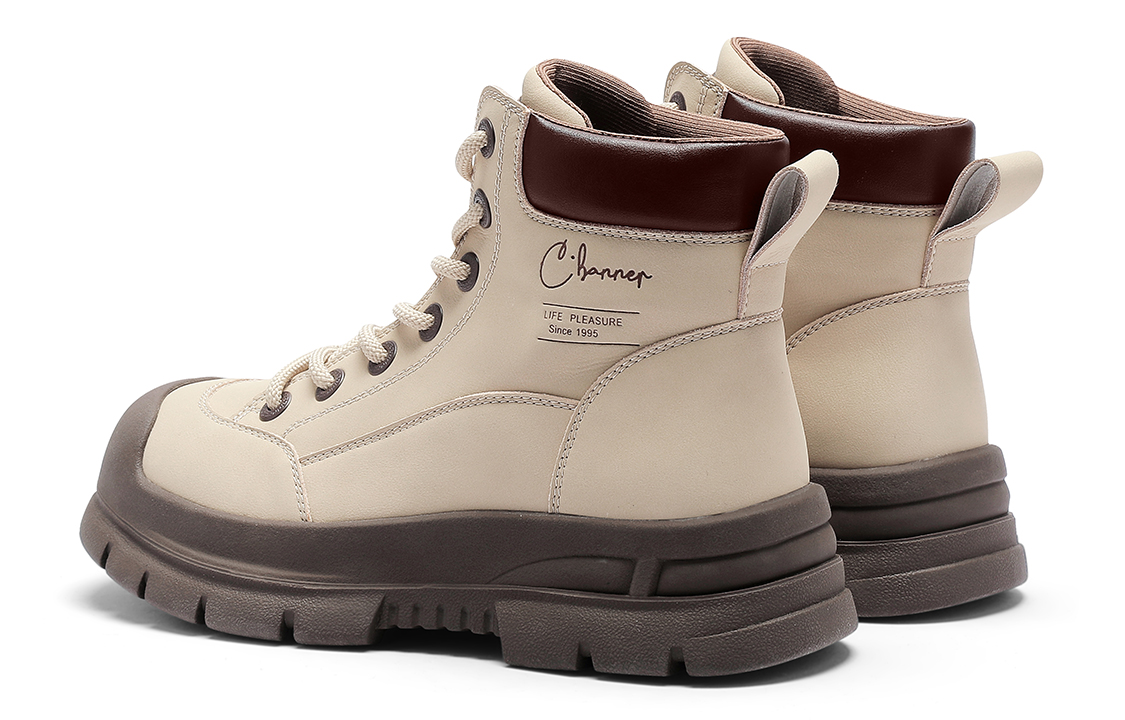 (W) C°BANNER Leather Patchwork Martin Boots 'Apricot' 圖 4