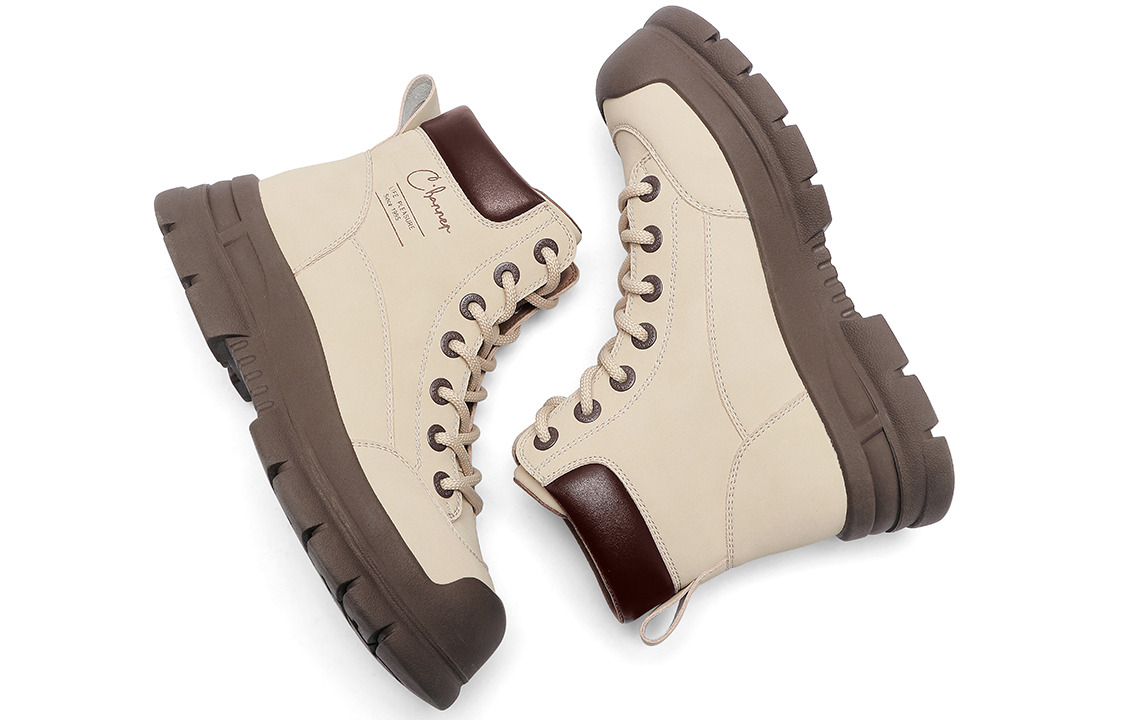 (W) C°BANNER Leather Patchwork Martin Boots 'Apricot' 圖 5