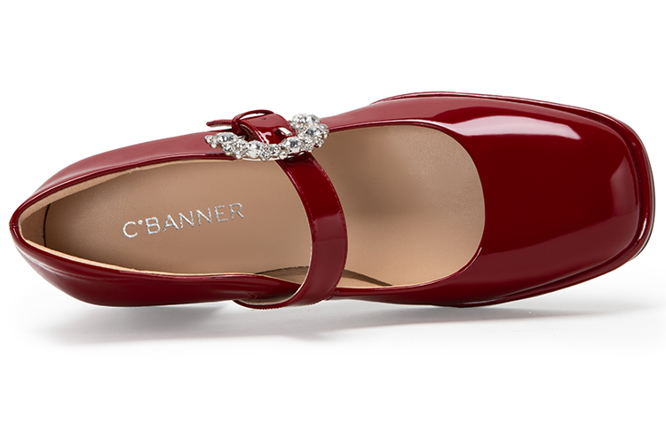 (W) C°BANNER Leather Patent Leather Rhinestones Mary Jane Pumps 5cm 'Heels' 圖 11