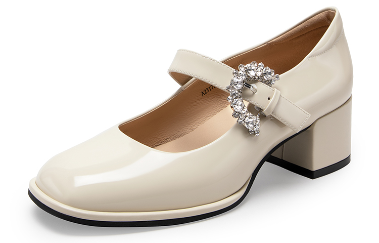 (W) C°BANNER Leather Patent Leather Rhinestones Mary Jane Pumps 5cm 'Heels' 圖 15