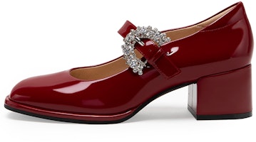 Sizing (W) C°BANNER Kulit Berkilat Rhinestones Mary Jane Kasut Tumit 5cm 'Heels' A23172910