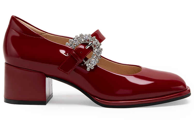 (W) C°BANNER Leather Patent Leather Rhinestones Mary Jane Pumps 5cm 'Heels' 圖 8