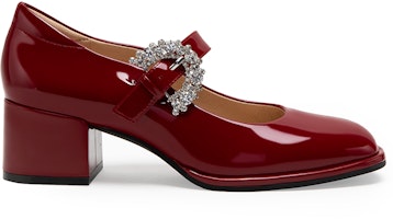 Cheap (W) C°BANNER Kulit Berkilat Rhinestones Mary Jane Kasut Tumit 5cm 'Heels' A23172910