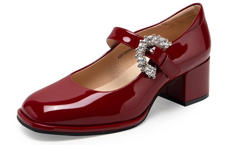 (W) C°BANNER Leather Patent Leather Rhinestones Mary Jane Pumps 5cm 'Heels' 圖 9