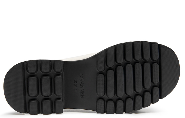 (W) C°BANNER Leather Platform Sneakers 'Beige Crystal' 圖 6