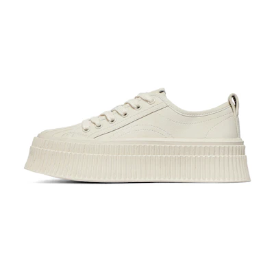 (W) C°BANNER Leather Shell-Toe Platform 'White Low-Top'