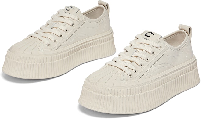(W) C°BANNER Kulit Toe-Platform 'Putih Low-Top' QH233232D28 Shop (W) C°BANNER Kulit Toe-Platform 'Putih Low-Top' QH233232D28