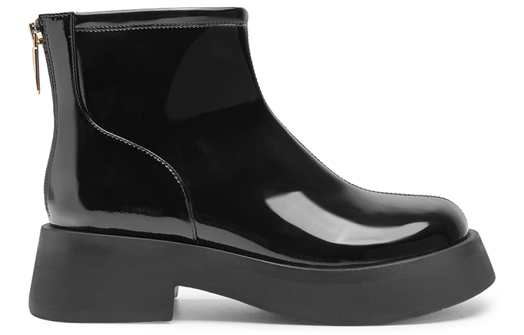 (W) C°BANNER Leather Short Boot 'Fashion Glossy Black' 圖 2