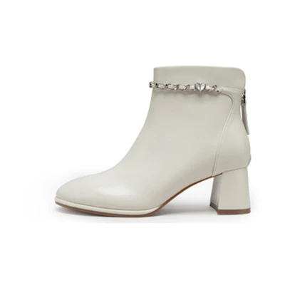 (W) C°BANNER Leather Short Boots 'Beige'