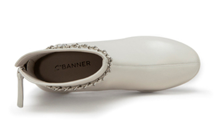 (W) C°BANNER Leather Short Boots 'Beige' 圖 3