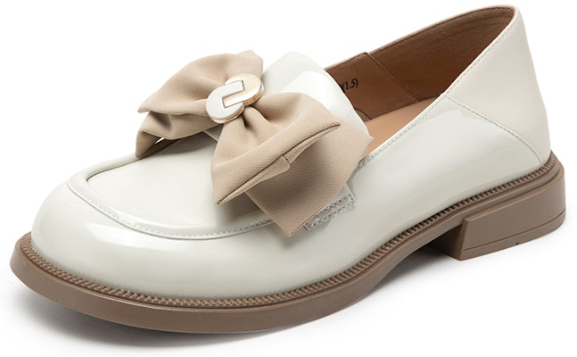(Women) C°BANNER Leather Slip-On Low-Heel Shoes 'Beige Bow Knot' A23173504B04 Lookbook (Women) C°BANNER Leather Slip-On Low-Heel Shoes 'Beige Bow Knot' A23173504B04