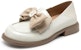(W) Kasut Kulit Slip-On Tumit Rendah C°BANNER 'Beige Bow Knot' A23173504B04