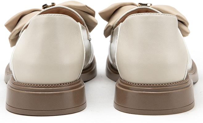 (Women) C°BANNER Leather Slip-On Low-Heel Shoes 'Beige Bow Knot' A23173504B04 Shop (Women) C°BANNER Leather Slip-On Low-Heel Shoes 'Beige Bow Knot' A23173504B04