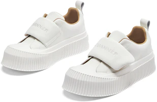 Shop (Women) C°BANNER Leather Velcro Low-Top Platform Sneakers 'Beige' QN233957D73