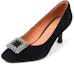 Lookbook (W) C°BANNER Kulit Beludru 6.5cm Hitam 'Tumit Kitty Mewah Berlian' A21404706A01