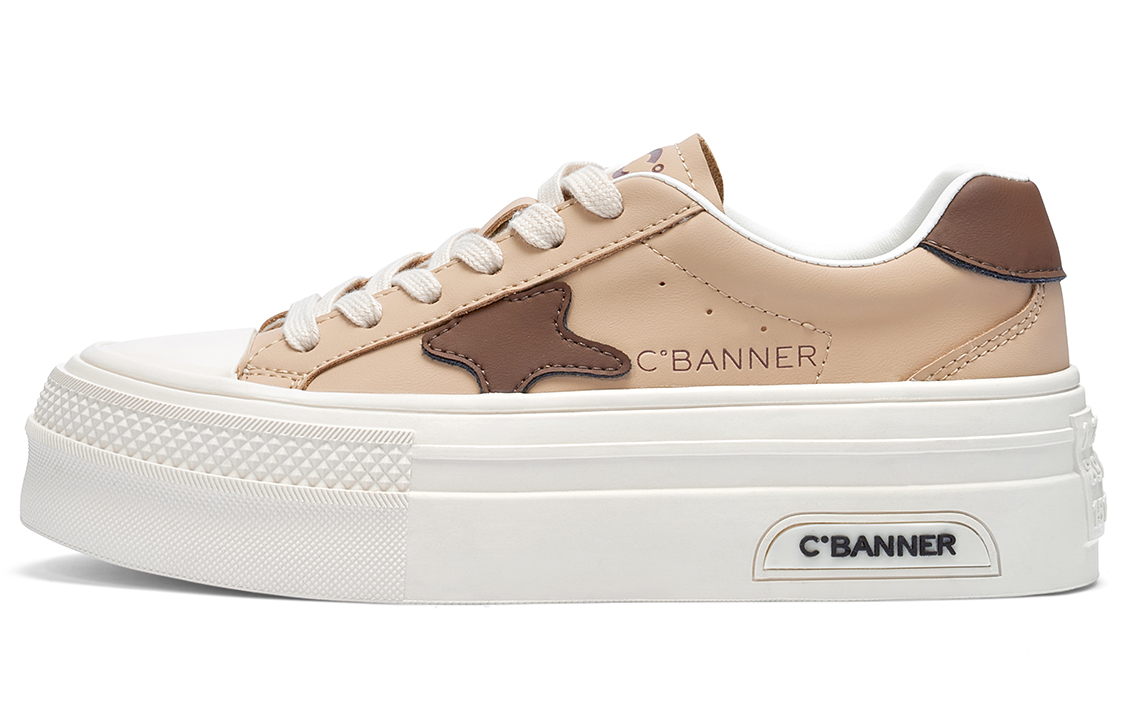 (W) C°BANNER Low-Top Platform Sneakers 'Apricot'